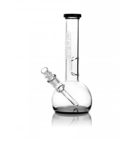 Small, Black Accent Round Base Water Pipe